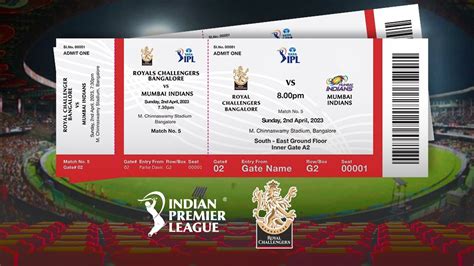 rcb match ticket booking online